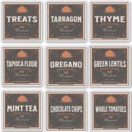 Etiket voor keukengebruik Reeks 3  donkerpapier Sticker