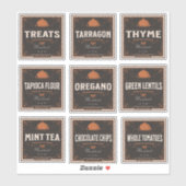 Etiket voor keukengebruik Reeks 3 donkerpapier Sticker (Vel)