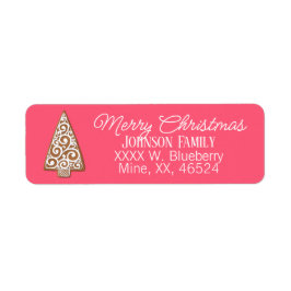 Etiket voor koekjesbrood met kerstboom