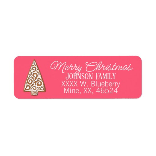 Etiket voor koekjesbrood met kerstboom (Voorkant)