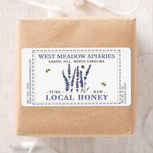 Etiket voor lavendel en bijen gebroken rand (Insitu)