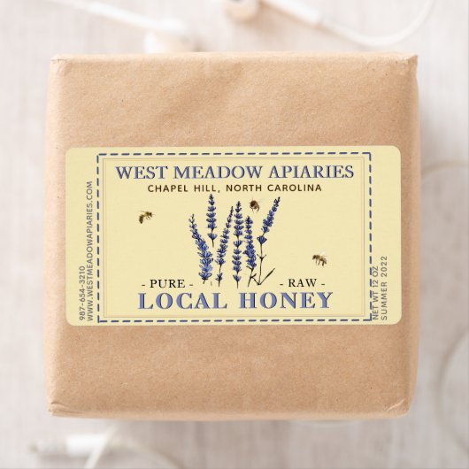 Etiket voor lavendel en bijen gebroken rand (Insitu)