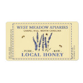 Etiket voor lavendel en bijen gebroken rand (Voorkant)