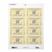 Etiket voor lavendel en bijen gebroken rand (Full Sheet)