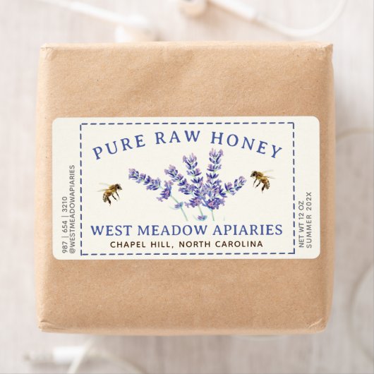 Etiket voor lavendel en bijen gebroken rand (Insitu)