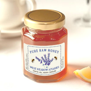 Etiket voor lavendel en bijen gebroken rand