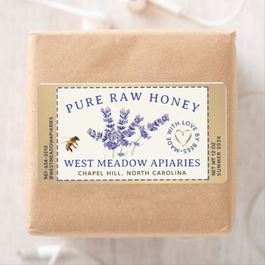 Etiket voor lavendel en bijen gebroken rand (Insitu)