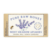 Etiket voor lavendel en bijen gebroken rand (Voorkant)