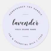 Etiket voor lavendeverpakkingskaarsen (Voorkant)