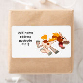 Etiket voor levendige Cartoon in pinto-paard (Insitu)