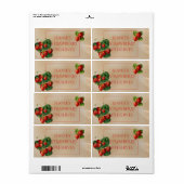 Etiket voor levensmiddelen met rode aardbeien (Full Sheet)