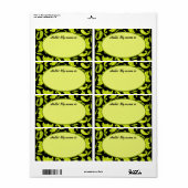 Etiket voor limoen- en olijfgroen en zwarte Paisle (Full Sheet)