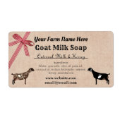 Etiket voor melk van de soort Burlap en Pset Goat  (Voorkant)