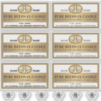 Etiket voor metalen gouden bijenwas met bijen