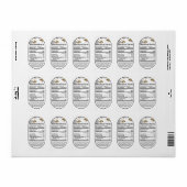 Etiket voor Mini Oval Honeybees Nutrition Facts (Full Sheet)