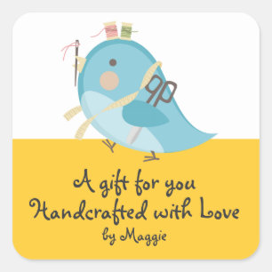 Etiket voor naadloze naaigarens van aangepaste kle