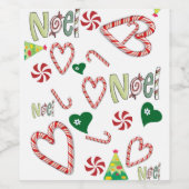 Etiket voor noel, kerstmis en dranken (Enkel label)