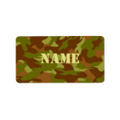 Etiket voor olijfdrab Camo (Voorkant)