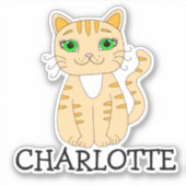 Etiket voor Oranje katten op maat Sticker (Voorkant)