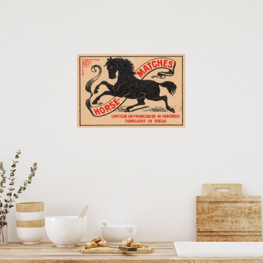 Etiket voor  paarden poster (Keuken)