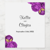 Etiket voor Paarse en goudbloemen (Enkel label)