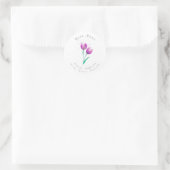 Etiket voor Paarse Waterverf Tulpen (Tas)