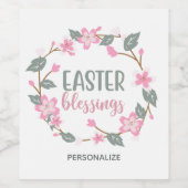 Etiket voor paaszegels Wijnflesje (Enkel label)