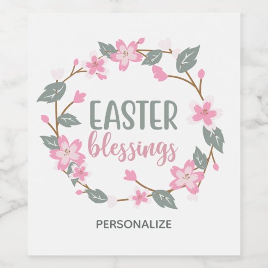 Etiket voor paaszegels Wijnflesje (Enkel label)