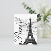 Etiket  voor Parijs en Eiffel Tower Briefkaart (Staand voorkant)