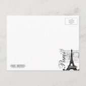 Etiket  voor Parijs en Eiffel Tower Briefkaart (Achterkant)