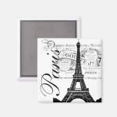 Etiket voor Parijs en Eiffel Tower Magneet (Voorkant / Achterkant)