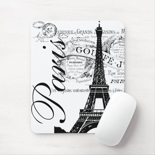 Etiket voor Parijs en Eiffel Tower Muismat (Met muis)