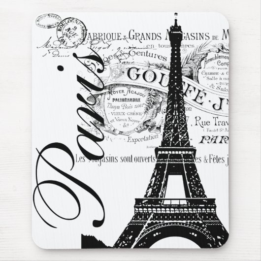 Etiket voor Parijs en Eiffel Tower Muismat (Voorkant)