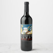 Etiket voor Passover Wine Fles De seder Table (Voorkant)