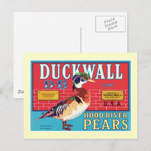 Etiket voor  peren briefkaart (Voorkant / Achterkant)