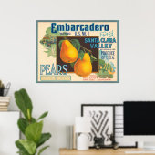 Etiket voor peren in Embarcadero Poster (Thuiskantoor)