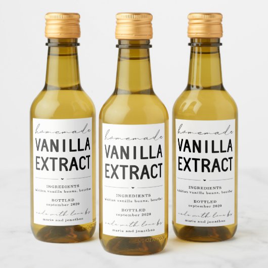 Etiket voor persoonlijk gemaakte vanille-uittrekse (Flessen)