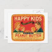 Etiket voor  pindakaas voor voedingsproducten briefkaart (Voorkant / Achterkant)