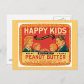 Etiket voor pindakaas voor voedingsproducten briefkaart (Voorkant / Achterkant)