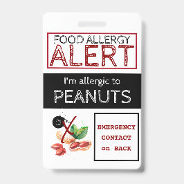 Etiket voor pinda's Voedingsallergie Badge