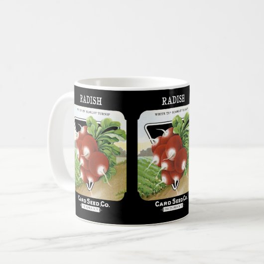 Etiket voor Radish Seed Packet Koffiemok (Voorkant links)