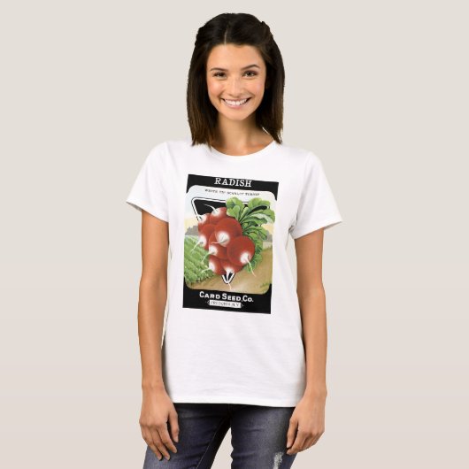 Etiket voor Radish Seed Packet T-shirt (Voorkant volledig)