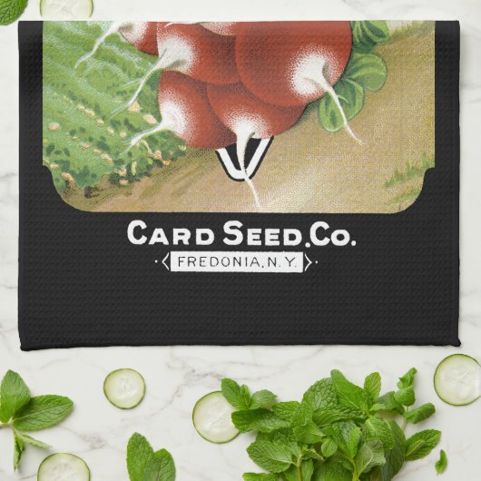 Etiket voor Radish Seed Packet Theedoek (Gevouwen)