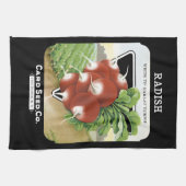Etiket voor Radish Seed Packet Theedoek (Horizontaal)