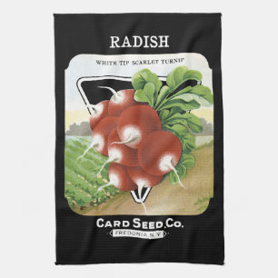 Etiket voor Radish Seed Packet Theedoek