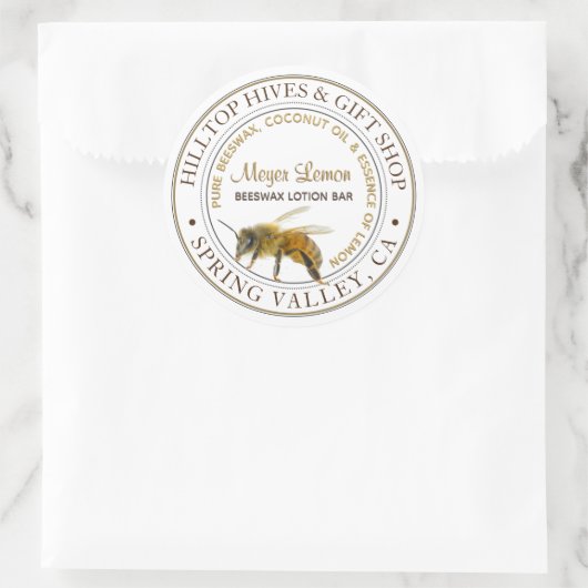 Etiket voor realistische bijenbijenproducten (Tas)