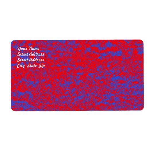 Etiket voor rode en blauwe marmer (Voorkant)