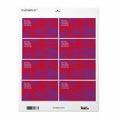 Etiket voor rode en blauwe marmer (Full Sheet)