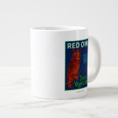 Etiket voor rode ovale groenten grote koffiekop (Voorkant rechts)