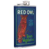 Etiket voor rode ovale groenten heupfles (Rechts)